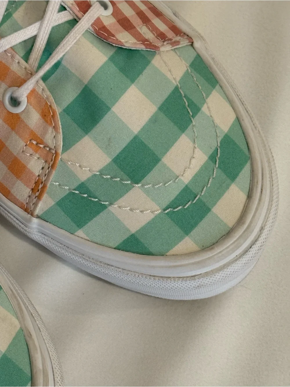 Vans Sk8-Hi Tapered Gingham Block Pastel Cherry Bee Embroidery NWOB Size 13 Men